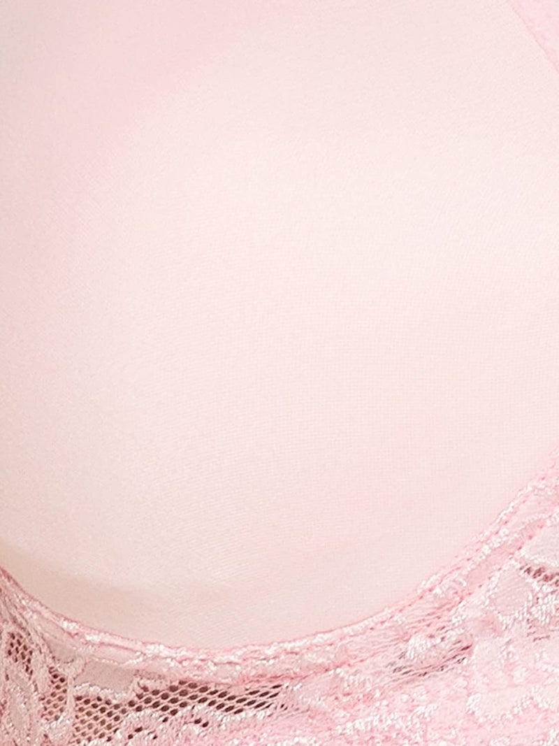 Clovia Women's Cotton Solid Non-Padded Full Cup Wire Free T-Shirt Bra (BR1280A22_38D_Pink) - Image 5