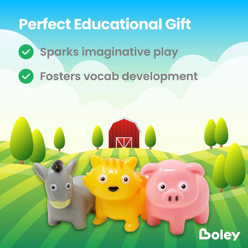 Boley Farm Animals Bath Toys Bucket - Includes 12 Colorful Fun Free Bathtub Toys & Pool Toys for Kids & Toddlers Ages 2 and Up! - Image 3