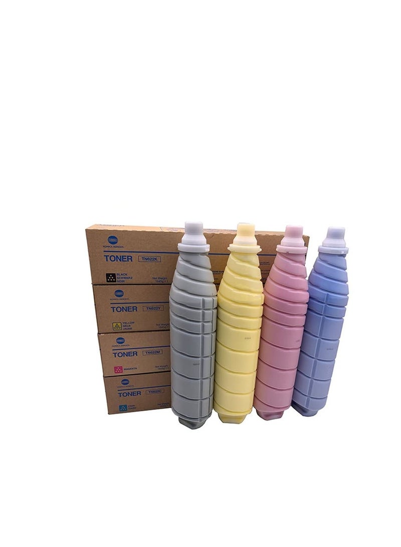 Terabyte Compatible Toner Cartridge Replacement for Konica Minolta TN622 TN-622 (A5E7130 A5E7430 A5E7330 A5E7230) for Use with Konica Minolta Bizhub PRESS C1085 C1100 C6085 C6100 Printer,4-Pack,4p - Image 1