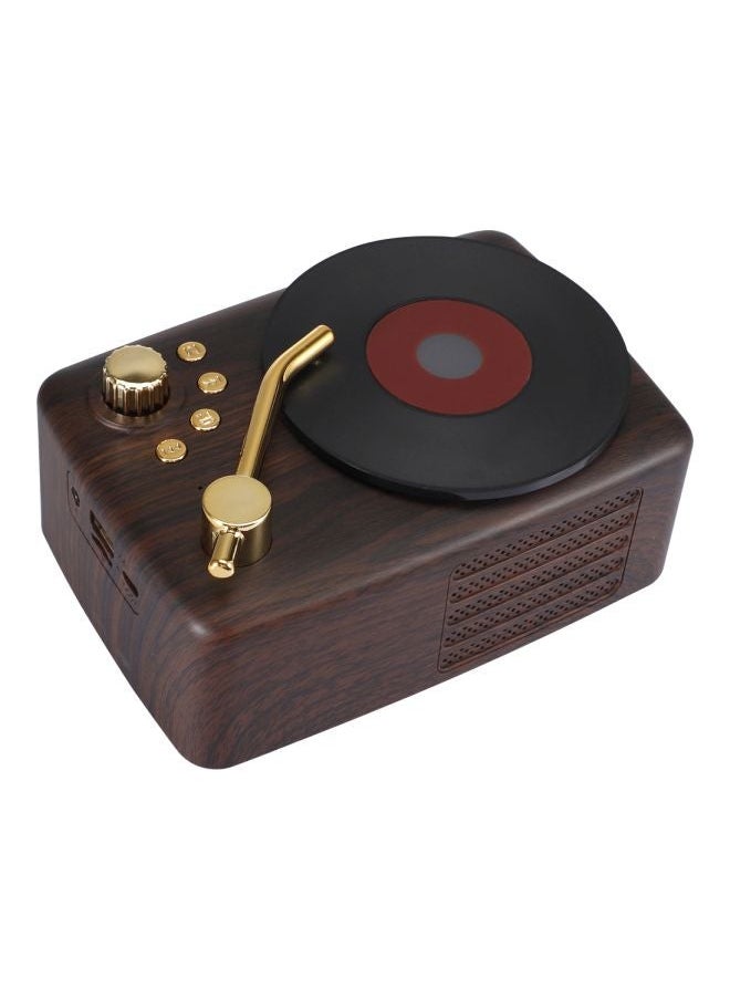 NIBEMINENT Retro Style Portable Bluetooth Speaker Brown/Gold/Black  - Image 1