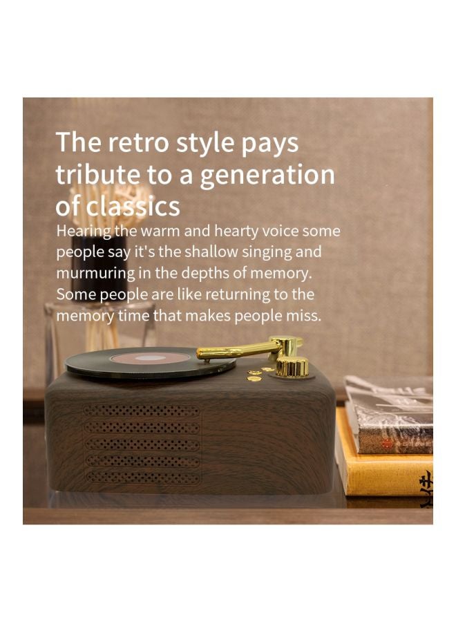 Retro Style Portable Bluetooth Speaker Brown/Gold/Black