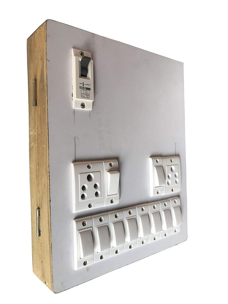HIKEN HIKEN Electric Wooden Switch Board 2 Sockets 10 Switches 1 MCP - Image 3
