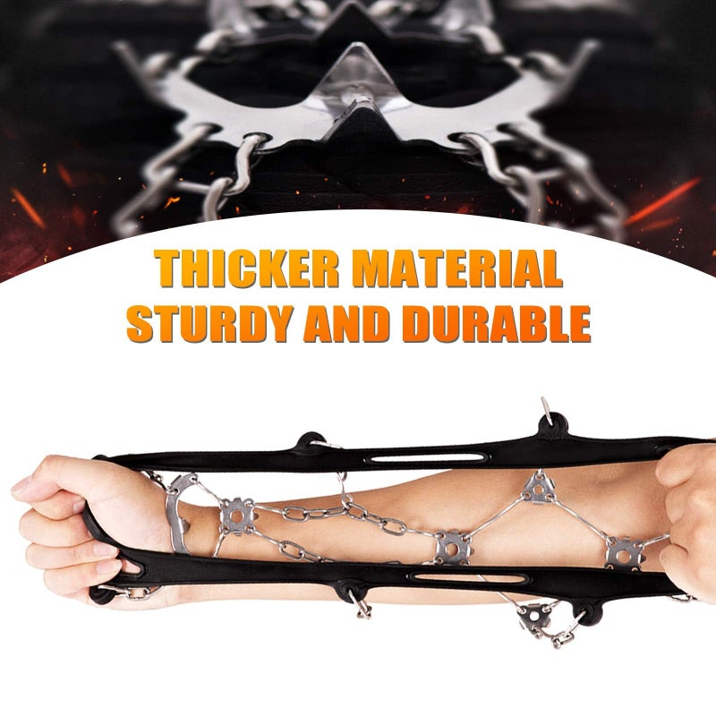 Sfee Ice Snow Grips Crampons Traction Cleats,19 Stainless Steel Spikes for Women Men Kids, Anti Slip Flexible Shoe/Boot Footwear for Walking Climbing Hiking Fishing Outdoor - Image 3