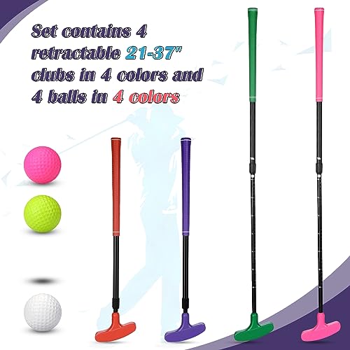 HI-BOOM Hiboom 4 Pack Golf Putters for Men and Women Two Way Mini Golf Putter with 4 Balls Adjustable Length Putter Bulk Right or Left Handed Golfers - Image 3