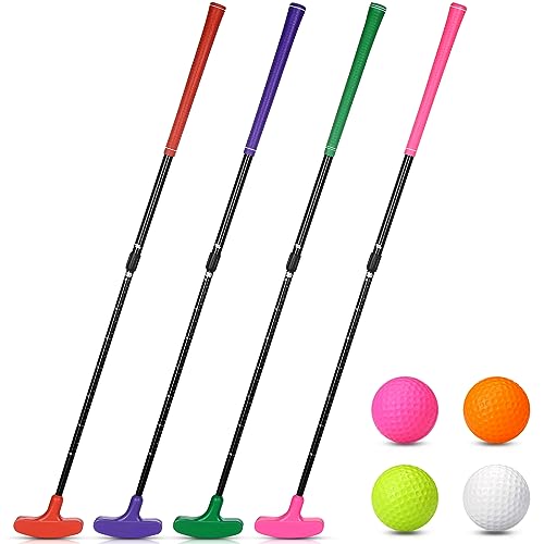 HI-BOOM Hiboom 4 Pack Golf Putters for Men and Women Two Way Mini Golf Putter with 4 Balls Adjustable Length Putter Bulk Right or Left Handed Golfers - Image 1