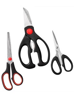 Shears, Kitchen Scissors Set, Kitchen Scissors with Sharp Stainless Steel Blades and Soft Handles, Include One Poultry Shears and Two Different Sizes of Cooking Scissors, Perfect Kitchen Partner