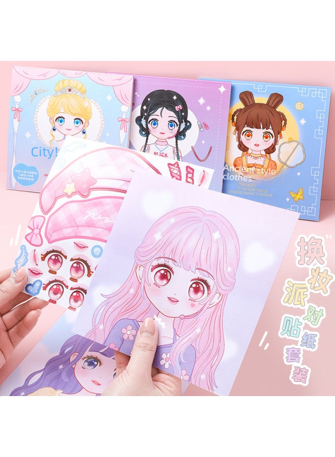 Kaba Bear Makeup Changing Stickers Children Girls' Educational Toys 3 To 6 Years Old Beautiful Princess Dressing Changing Stickers Makeup Show Stickers Book - Image 2
