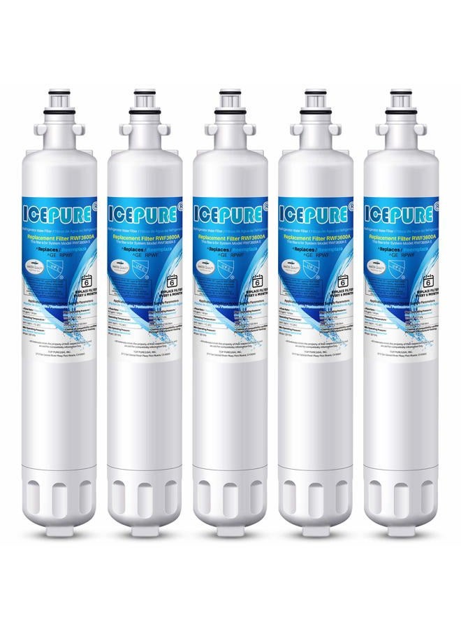 ICEPURE RPWF Refrigerator Water Filter Replacement For GE RPWF(NOT FOR RPWFE), WATER SENTINEl WSG-4, RWF3600A, 5PACK - Image 1