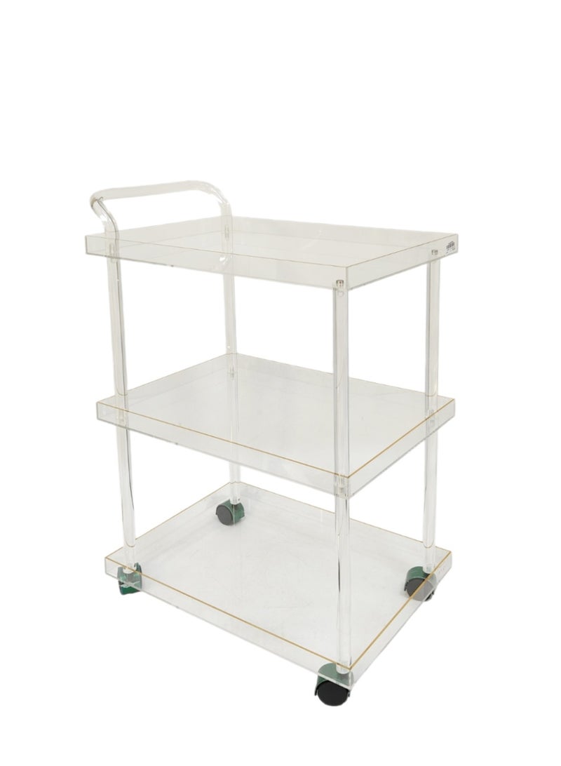 Living Acrylic Trolley 3-Tier Rectangular – Practical, Durable, Multi-Purpose - Image 2
