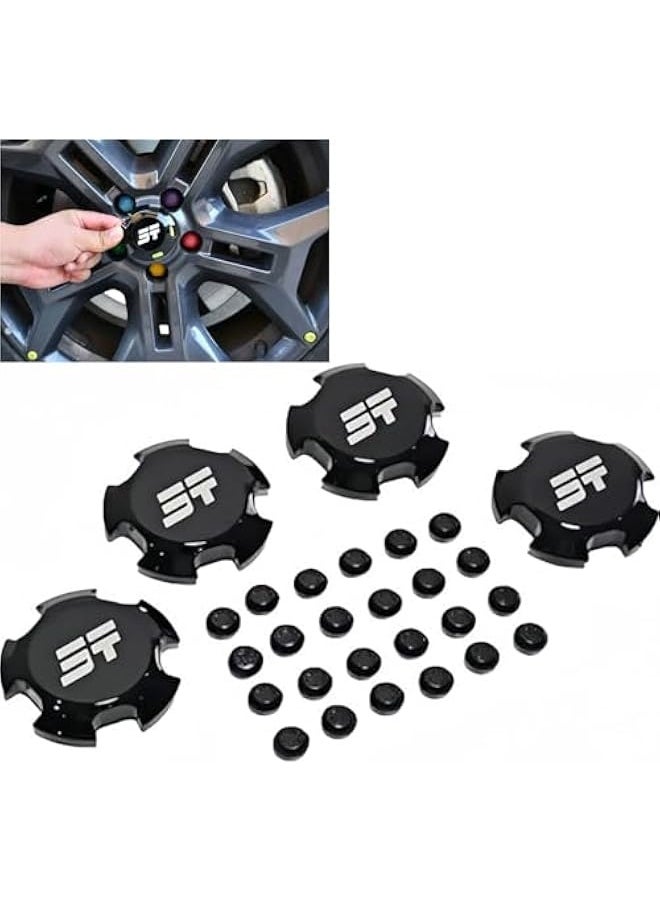 Starwell Black Hub Caps + Lug Nut Covers Kit (26+4pcs) for Jetour Traveller/Shanhai T2 - ABS Material, Scratch-Resistant, Durable, All-in-One Design  - Image 1