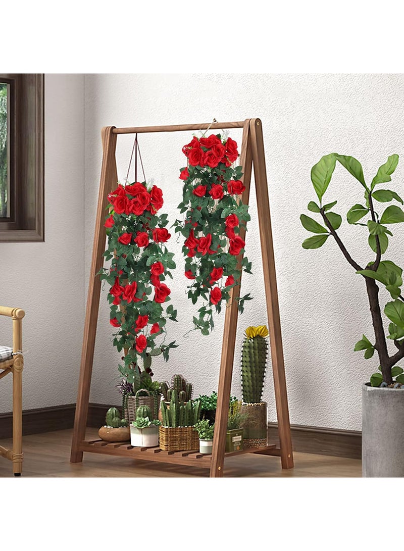 Umiwin 2 قطع من الزهور الاصطناعية المعلقة زهور وهمية إكليل زهور اصطناعية للديكور في المنزل والغرفة والحديقة وحفلات الزفاف والديكور الداخلي والخارجي - Image 4