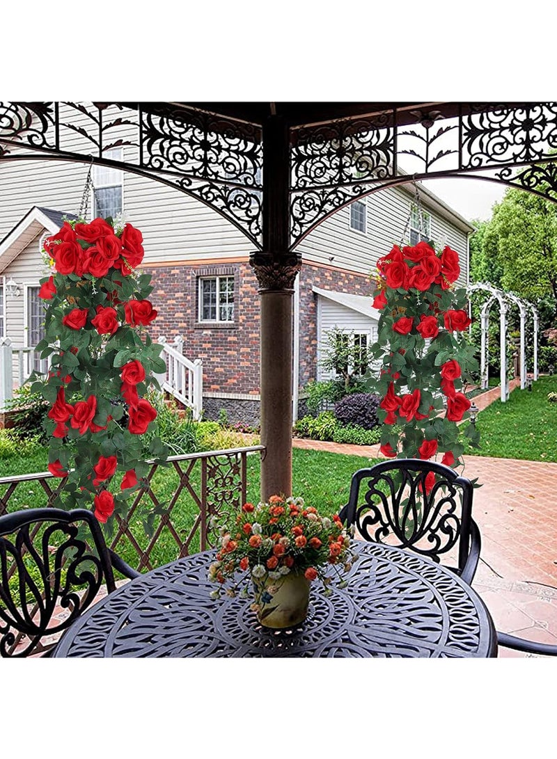 Umiwin 2 قطع من الزهور الاصطناعية المعلقة زهور وهمية إكليل زهور اصطناعية للديكور في المنزل والغرفة والحديقة وحفلات الزفاف والديكور الداخلي والخارجي - Image 5