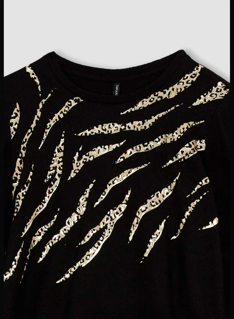 DeFacto Woman Regular Fit Crew Neck Knitted Long Sleeve T-Shirt