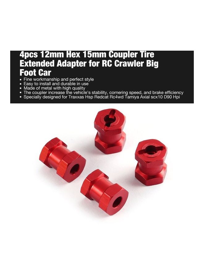 NIBEMINENT 4-Piece Of Coupler Tire Extended Adapter for RC Crawler 4 x 7.5 2cm - Image 1