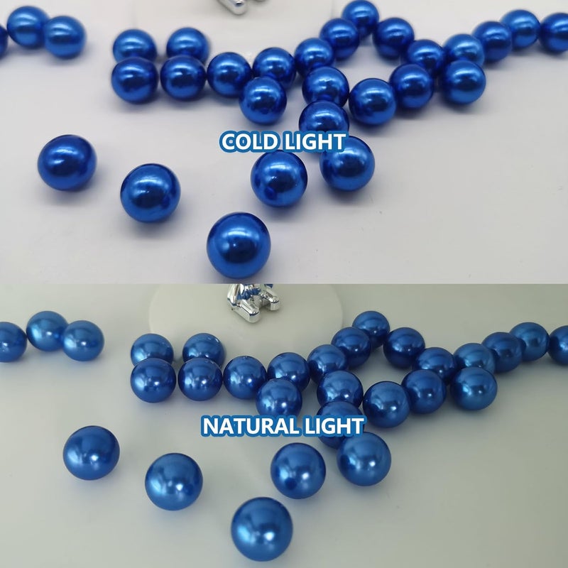 ZEBMOON 200PCS Blue Faux Pearls Beads for Centerpiece Vases, Vase Filler Faux Pearls, No Holes Filler Beads for Party Anniversary Birthday Wedding Table Decor, 10/14/20/30mm - Image 3