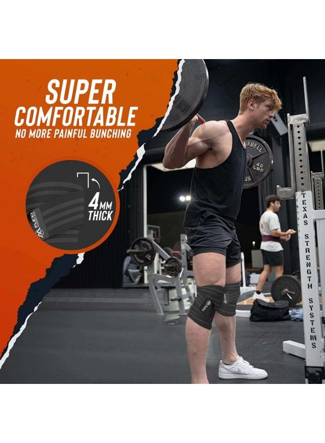 FLEXI MUSCLES Knee Wraps for Weightlifting for Men and Women – Strong Knee Support Braces for Stability and Protection During Workouts and Bodybuilding – Adjustable Compression Knee Straps for Joint Strength and Injury Prevention During Training - Image 3