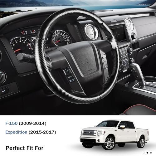 Aotoyou Steering Wheel Cover for Ford F150 2009-2014/ Ford Expedition 2015-2017, Car Steering Wheel Cover Protector Accessories for Ford (Matte Black) - Image 3