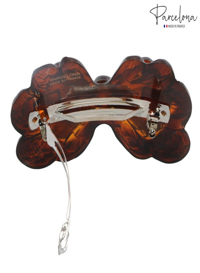 Parcelona French Petal Tortoise Shell Celluloid French Large Barrette Hair Clips Women Hair Accessories, Made in France - Image 5