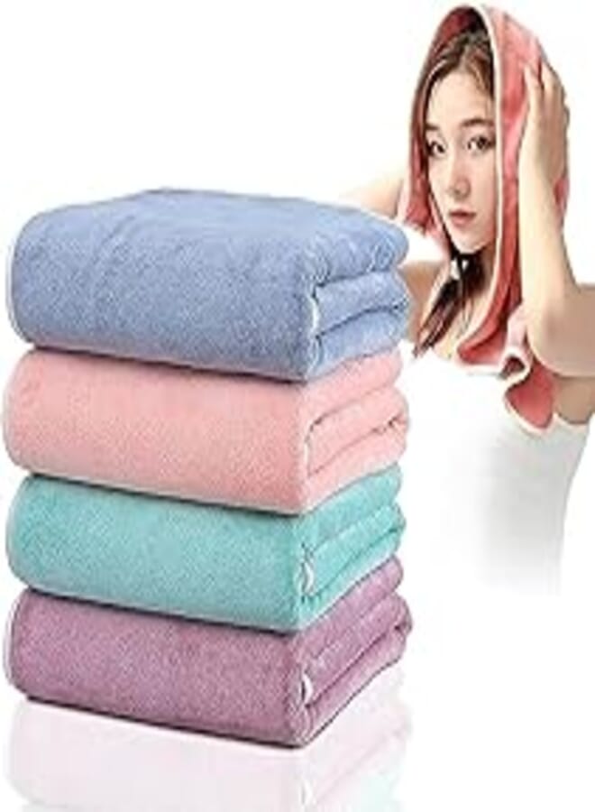 Microfibre Face Towel Set, 5 Packs Super Soft Quick Drying Workout Sweat Towels, Hanging and Special Embroidery Design Absorbent Hand Towel for Gym,Bathroom,Hiking,Travel,Beach 35x75cm - multicolour