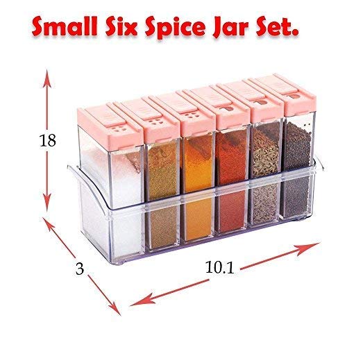 Machak Mini 'Spice Jar 6 Pcs Set, Easy Flow Storage, Idle for Kitchen |Storage Box Container | (Color May Vary) (Plastic) - Image 2