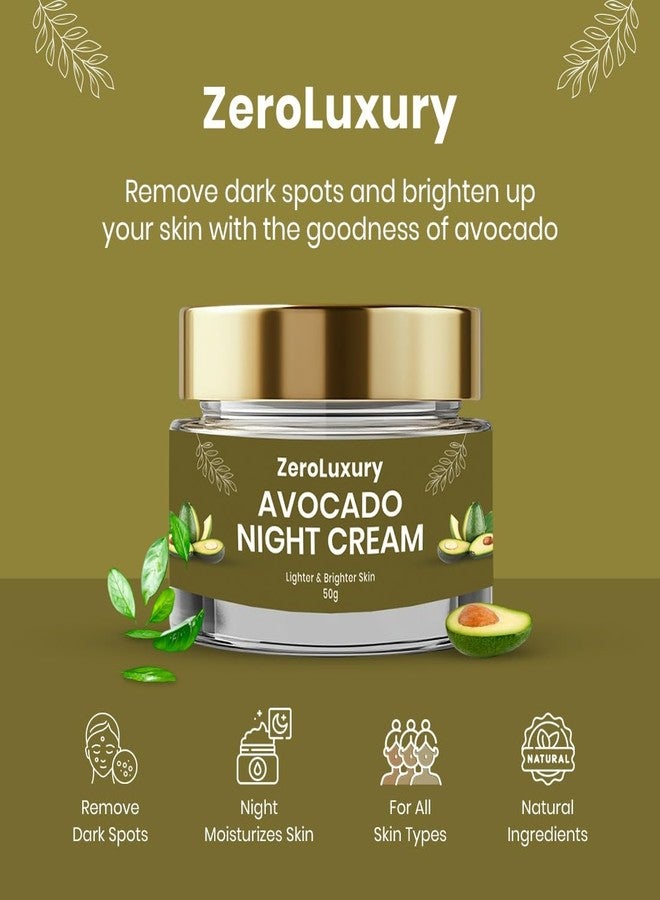 ZeroLuxury® Avocado Night Cream | Deep Nourishment & Overnight Repair | Anti-Aging, Brightening & Moisturizing | Perfect for Dry, Dull & Aging Skin | 50g Glowing Skin Formula - Image 4