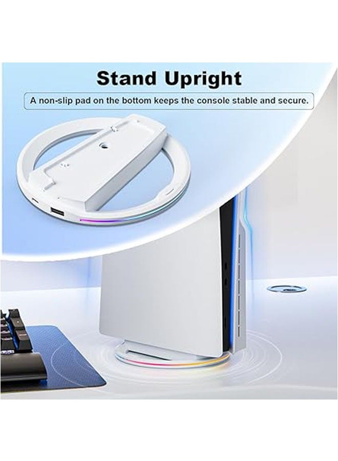 General PS5 Slim Game Console Cooling Dock Game Console Dock with USB2.0 Port Dock Non-slip Gaming Stand with RGB Colorful Lights  - Image 3