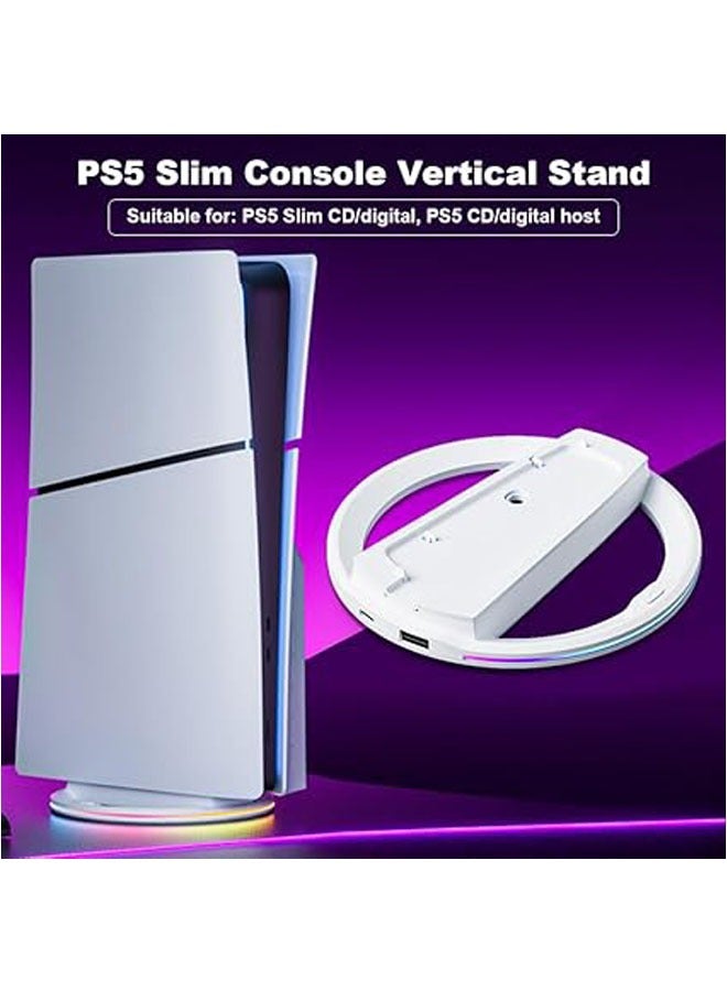 General PS5 Slim Game Console Cooling Dock Game Console Dock with USB2.0 Port Dock Non-slip Gaming Stand with RGB Colorful Lights  - Image 4