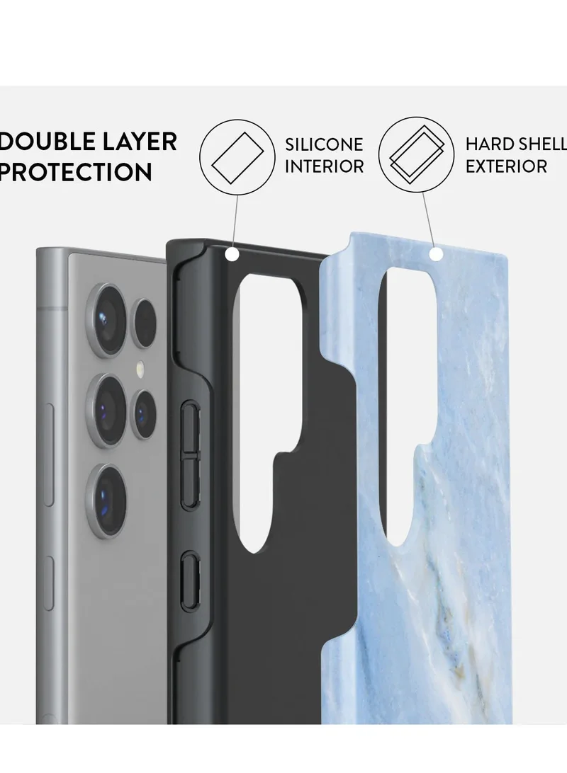 BURGA BURGA Phone Case Compatible with Samsung Galaxy S24 Ultra Mobile Phone Case Hybrid 2 Layer Hard Shell Silicone Protective Case Fluffy Clouds Scratch Resistant Shockproof Cover