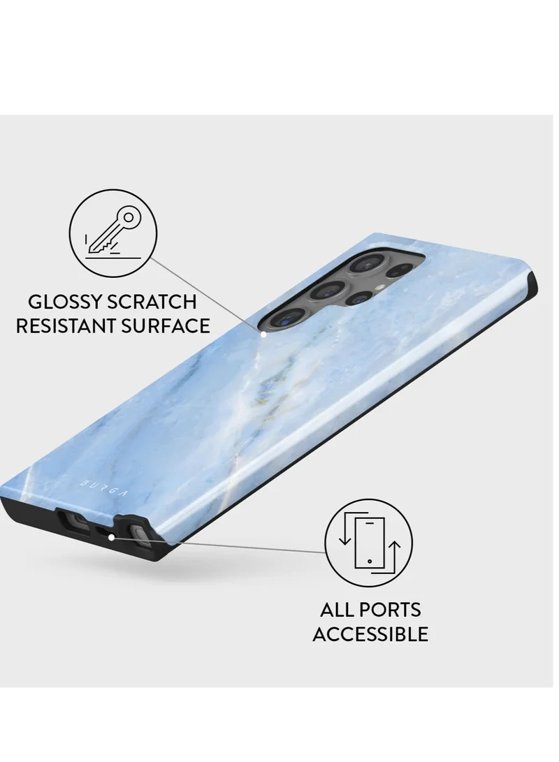 BURGA BURGA Phone Case Compatible with Samsung Galaxy S24 Ultra Mobile Phone Case Hybrid 2 Layer Hard Shell Silicone Protective Case Fluffy Clouds Scratch Resistant Shockproof Cover
