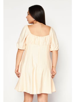 BCBGeneration Women Solid Mini Dress, Peach  - Image 2