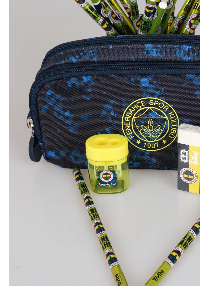 Fenerbahçe - Licensed Pencil Bag, 2-Piece Pencil, Eraser and Double-Blade Sharpener Set - Image 1