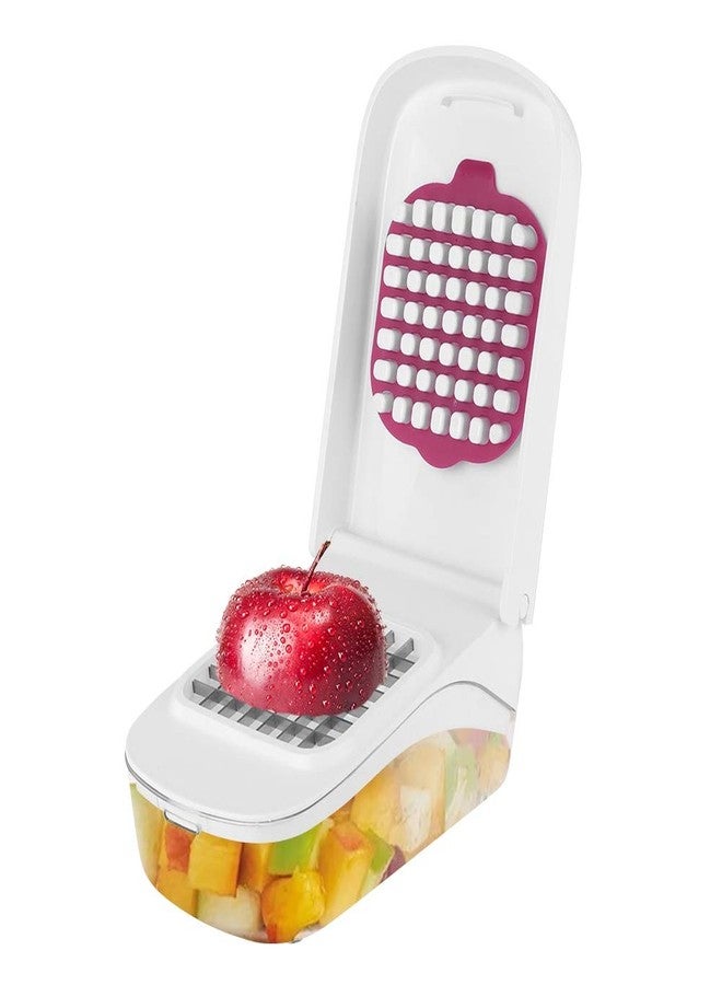 OUKENS Manual Food Chopper, 3-in-1 Multifunctional Vegetable Fruit Cutter with Container for Onion, Potato, Carrot, Easy Push Down Handheld Kitchen - Image 3