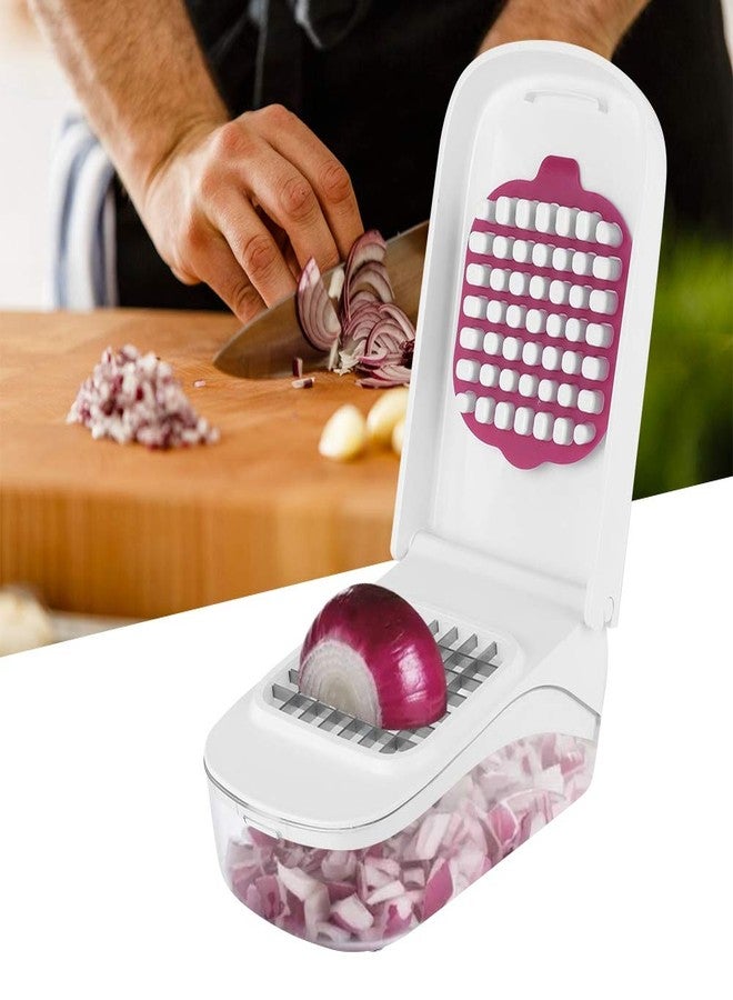 OUKENS Manual Food Chopper, 3-in-1 Multifunctional Vegetable Fruit Cutter with Container for Onion, Potato, Carrot, Easy Push Down Handheld Kitchen - Image 5