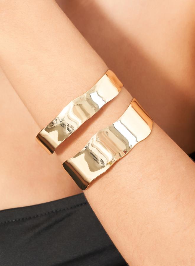 Styli Cut-Out Detail Open Cuff Bracelet - Image 1