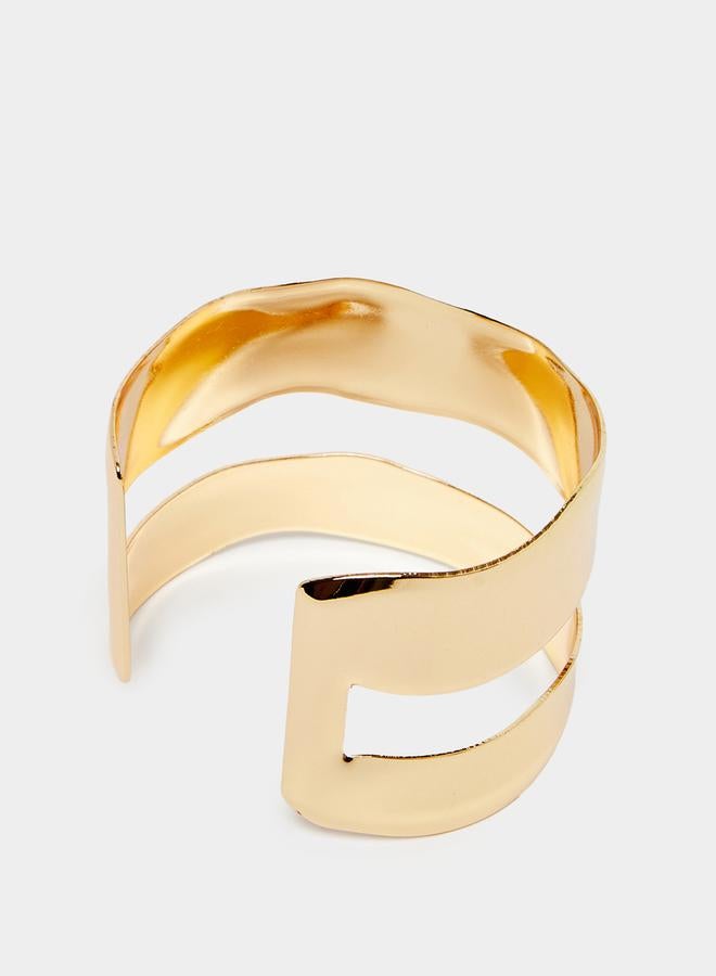 Styli Cut-Out Detail Open Cuff Bracelet - Image 3