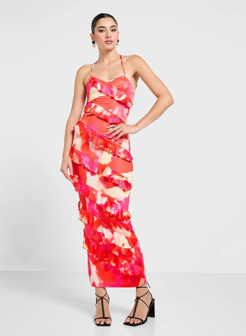Ginger Ruffled Print Dress