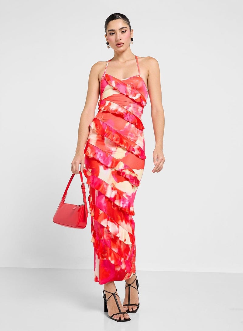 Ginger Ruffled Print Dress - Image 4