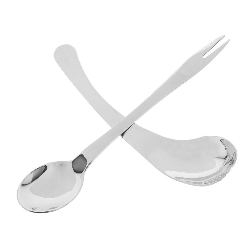 2Pcs Ergonomic Curved Spoon Fork Set for Elderly Disabled Easy Eating Home Travel Silverware - Image 2