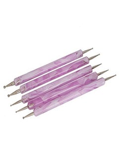 CJESLNA Gel Acrylic Nail Art Painting Detailing Brushes + 5 X 2 Way Marbleizing Dotting Pen Set  - Image 5