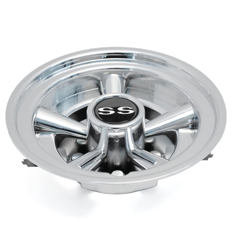 10L0L Golf Cart SS Wheel Covers Hub Caps for EZGO, Club Car, Yamaha - 8 Inch Snap-on Installation, Chrome, Set of 4 - Image 3