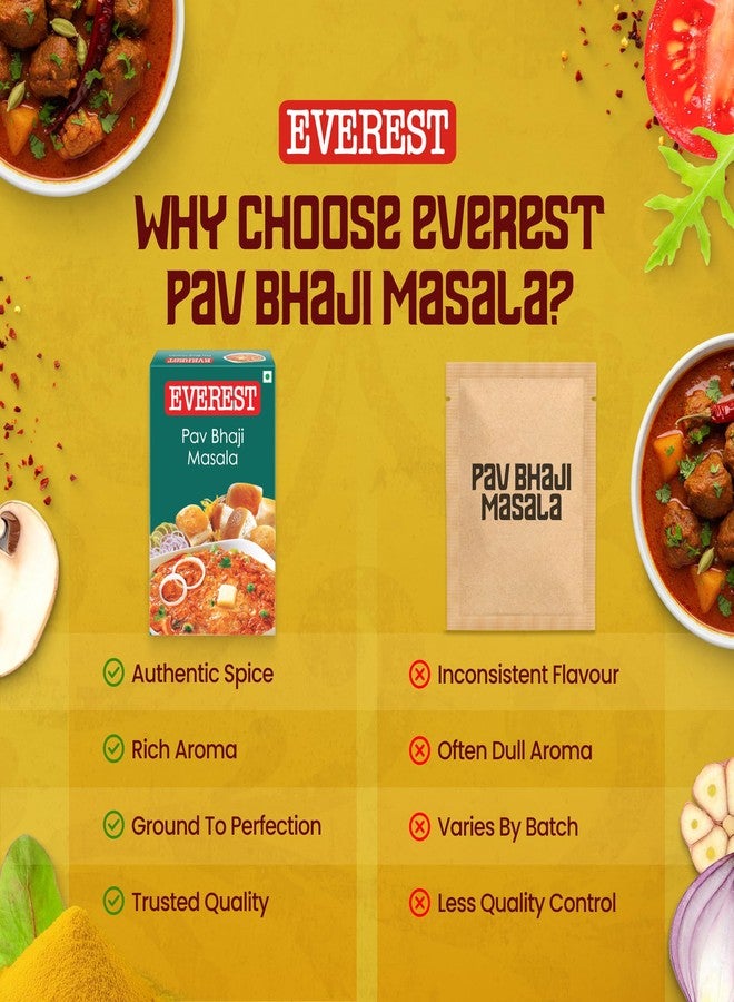 Everest Pav Bhaji Masala – 50g | Authentic Mumbai-Style Spice Blend for Rich, Flavourful Pav Bhaji | Aromatic Masala Powder for Bhaji, Snacks & Street-Style Cooking - Image 4