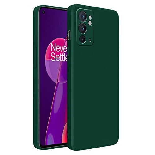 LIRAMARK Silicone Soft Back Cover Case for OnePlus 9RT 5G / 1+9RT 5G (Silicone Green) - Image 1