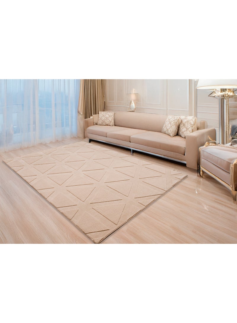 Home auraa Carpet Rug Felt & Canvas Backing – Size 160 x 230 cm – 5.25x7.55 ft | Cloud Geometric Fur Design - Grey Color | Ideal Carpet for Living Room, Bedroom, Office, Hallway or Balcony - Image 3