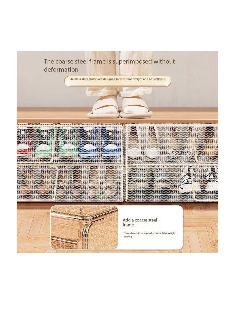 Under Bed Shoe Storage Organizer,Shoe Storage Box,Transparent PVC material with Steel Frame,Stackable and Foldable, fit Underbed, Space Saving Design, Top & Side Access 60*30*16(L-1pcs) ﻿  - Image 4