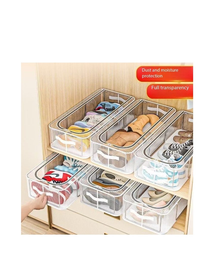 Under Bed Shoe Storage Organizer,Shoe Storage Box,Transparent PVC material with Steel Frame,Stackable and Foldable, fit Underbed, Space Saving Design, Top & Side Access 60*30*16(L-1pcs) ﻿  - Image 5