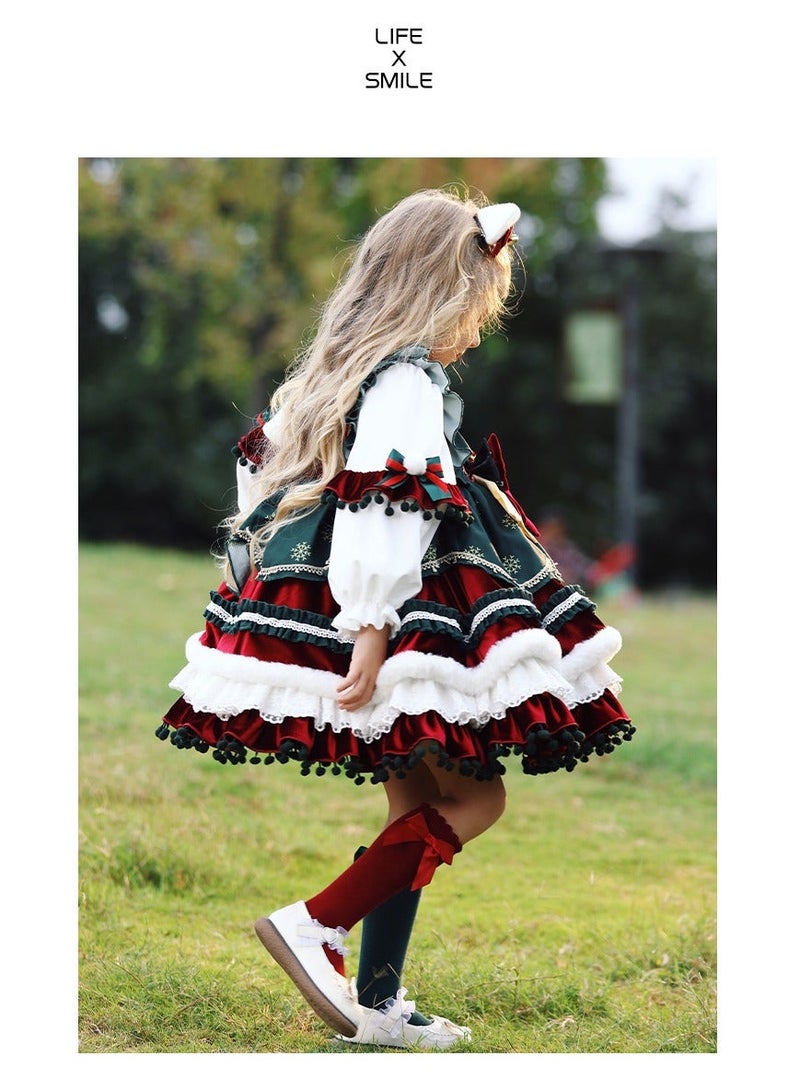 M MIAOYAN Girls' Velvet Lorita Princess Dress Children's Performance Clothing - Image 4