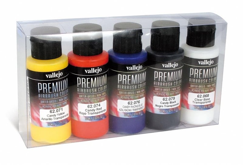 Vallejo - Premium Color Set Candy Colors | Water-Based Multi-Surface Pigments | Transparent Finish | Acrylic Professional Airbrushing Kit | 5 Bottles x 60 ml. (2.02 fl.oz.) - Image 3
