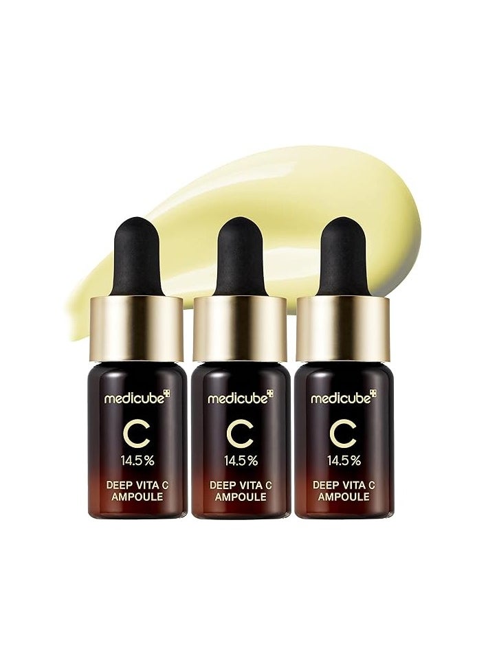 Medicube medicube Deep Vita C Serum 2.0 || 14.5% Pure Vitamin C reduce the appearance of hyperpigmentation, dark spots, and blemishes | 16 self-tests complete | Korean skincare (10g * 3 bottles)  - Image 1