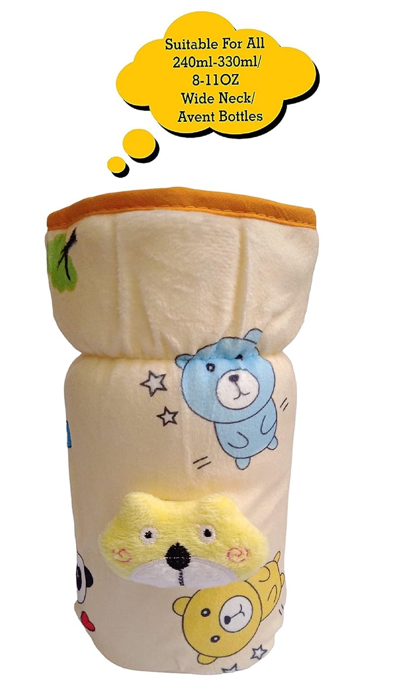 Lappu Bottle Cover for Philips Avent Wide/Broad Neck - Soft Plush Stretchable Baby Bottle Tote Bag With Strap - Image 2
