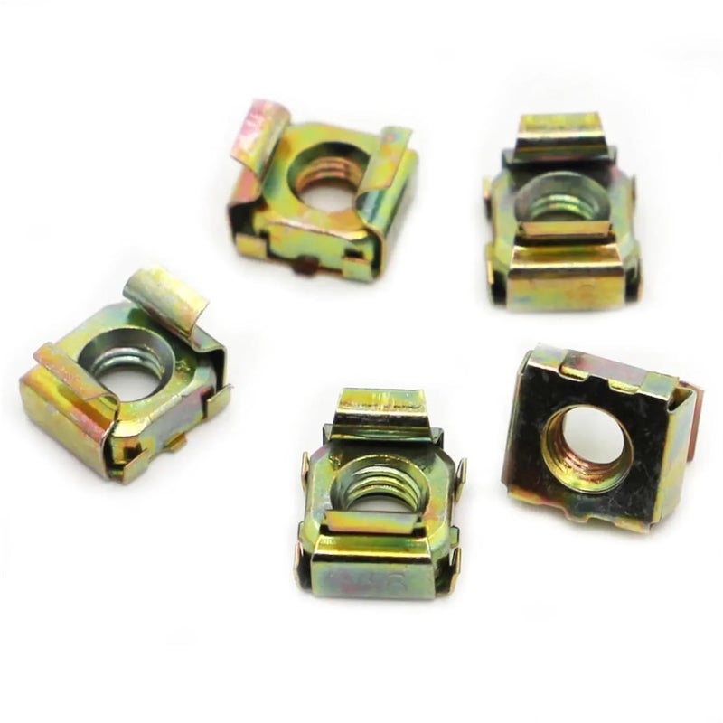 مسامير رفوف مربعة من الفولاذ المقاوم للصدأ M6 30 قطعة صامولة قفص مرن عائمة مشبك رف خزانة - Image 2